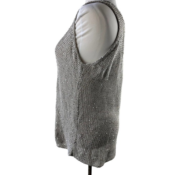 Eileen Fisher Sequin Chainmail Open Knit Sweater Tank Top Women's Plus Size 2X - Picture 6 of 10